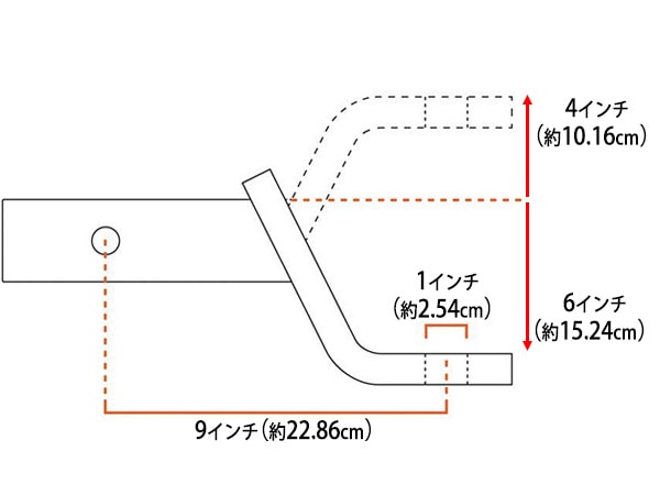 【CURT 正規品】 トレーラーヒッチ用 ヒッチボールマウント 2インチ角 45070 クラス3 4インチライズ 約100mm 6インチドロップ 約150mm 最大牽引能力 約3400kg