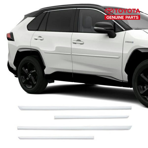 USトヨタ純正 RAV4 50系 ドアサイドモール/ボディサイドモールディング スーパーホワイト(040)/4PC