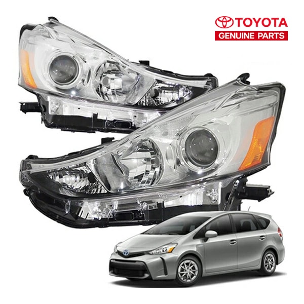 USトヨタ純正 15-17y プリウスV/プリウスα 40後期 PRIUS ヘッドライト ヘッドランプ(ハロゲン仕様)