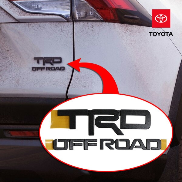 USトヨタ純正 TOYOTA RAV4 50系 平成31年4月-令和7年12月 TRD OFF ROAD リアエンブレム テールゲートエンブレム 3点セット 両面テープ