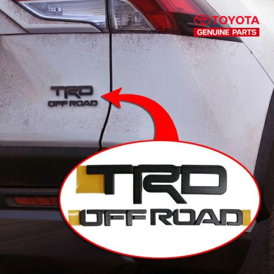 USトヨタ純正 TOYOTA RAV4 50系 平成31年4月-令和7年12月 TRD OFF ROAD リアエンブレム テールゲートエンブレム 3点セット 両面テープ