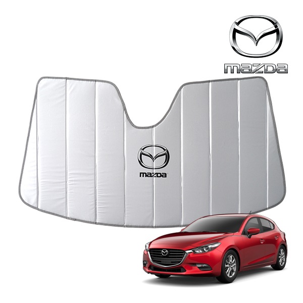 USマツダ純正 専用設計 ロゴ入 サンシェード 吸盤不要 折りたたみ式 MAZDA アクセラ スポーツ/セダン BM系