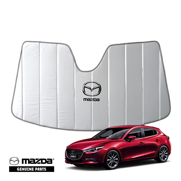 USマツダ純正 専用設計 ロゴ入 サンシェード 吸盤不要 折りたたみ式 MAZDA アクセラ スポーツ/セダン BM系