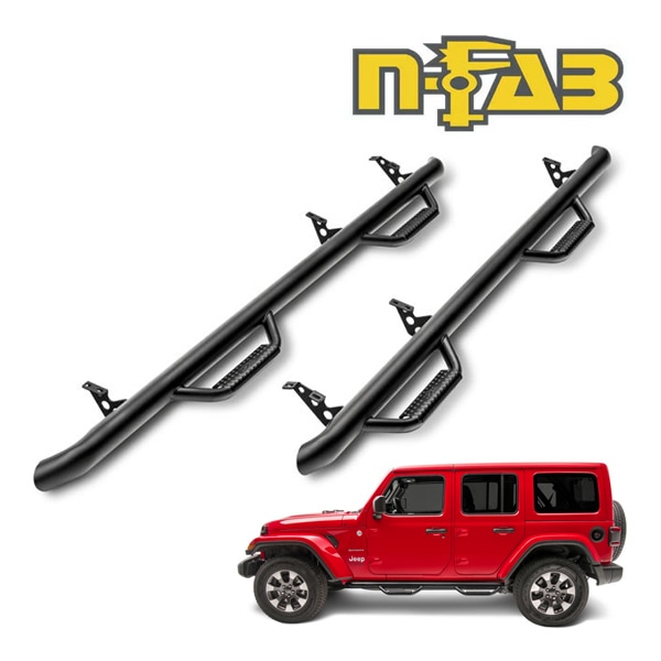 【N-FAB 正規品】ジープ JLラングラー 4ドア エヌファブ ナーフステップ サイドステップ テクスチャードブラック 艶なし J1866