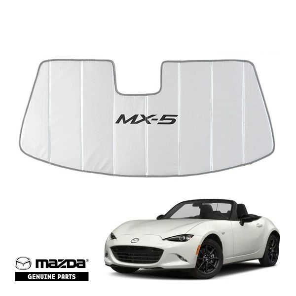 USマツダ純正 MAZDA マツダ ロードスター ND系 専用設計 MX-5 ロゴ入 サンシェード 吸盤不要 折りたたみ式 ケース付