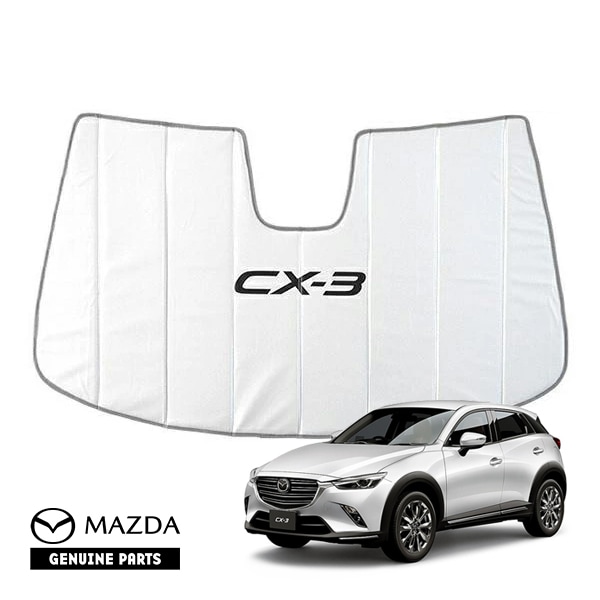 USマツダ純正 専用設計 CX-3 ロゴ入 サンシェード 吸盤不要 折りたたみ式 MAZDA CX-3 CX3 DK系
