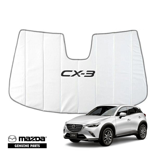 USマツダ純正 専用設計 CX-3 ロゴ入 サンシェード 吸盤不要 折りたたみ式 MAZDA CX-3 CX3 DK系