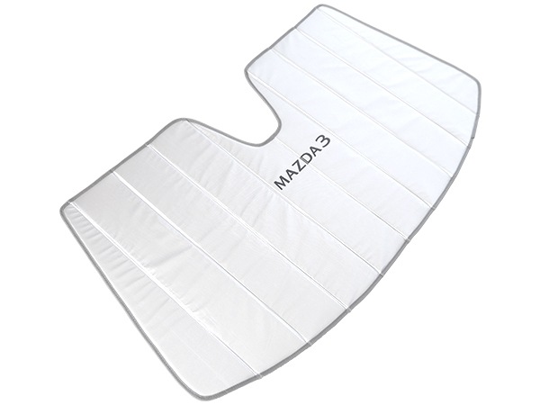 USマツダ純正 専用設計 MAZDA3 ロゴ入 サンシェード 吸盤不要 折りたたみ式 マツダ3 ファストバック / マツダ3 セダン BP系