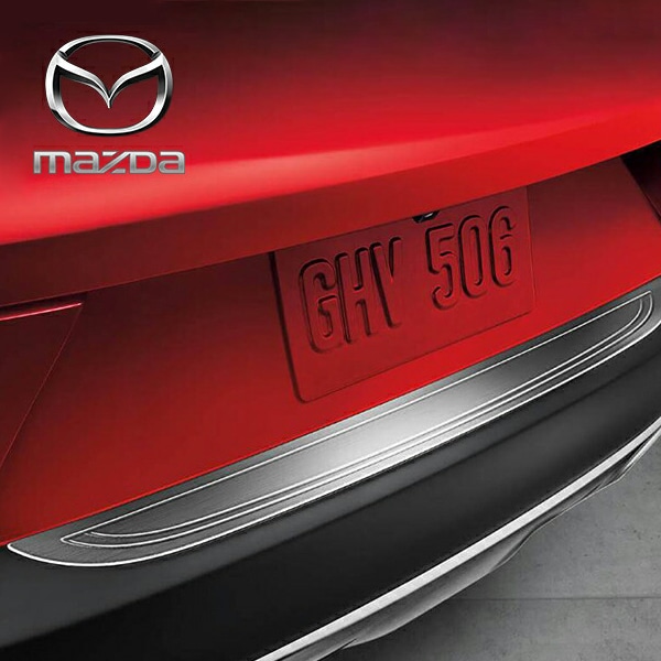 USマツダ純正 リア バンパープロテクター バンパーガード ステップガード ガーニッシュ シルバー ステンレス製 傷防止 保護 マツダ CX-3 DK系