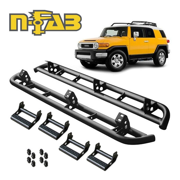 【正規品】N-FAB エヌファブ サイドロックレール + レール用 ステップ セット  サイドステップ テクスチャード ブラック 艶なし 左右セット トヨタ FJクルーザー GSJ150W 全年式対応(USモデル/国内モデル共通) T064RKRFJ+JPTS32