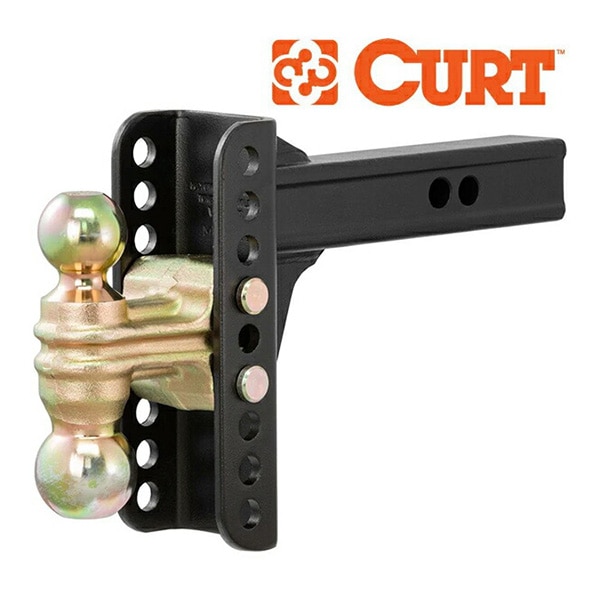 【CURT 正規品】 トレーラーヒッチ用 アジャスタブルチャンネルマウント 45900  2インチ角 約50mm 5.25インチライズ 6インチドロップ デュアルボール付