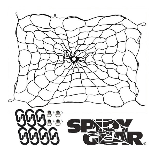 【CoverCraft 正規品】 Spidy Gear 汎用 カーゴネット トランクネット ラゲッジネット スパイダーネット 荷物固定 荷崩れ防止 フック付 Lサイズ 84×60インチ ブラック ピックアップ トラック 荷台 ベッド カバークラフト 