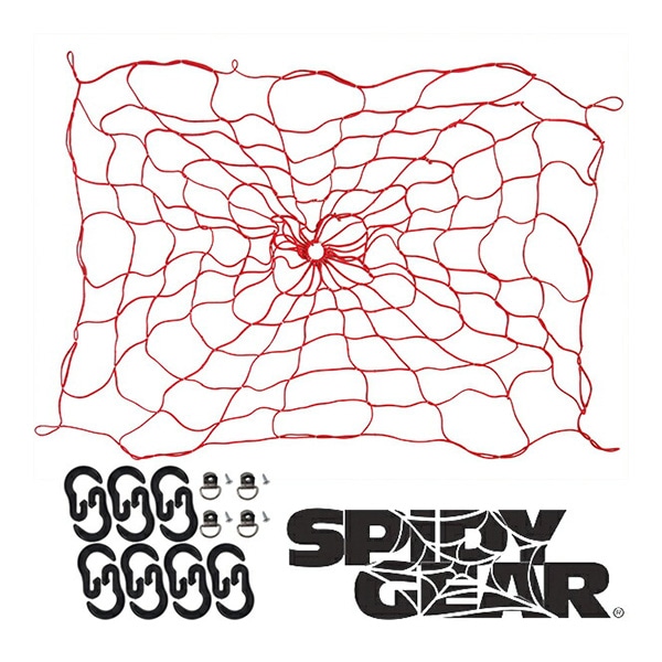 【CoverCraft 正規品】 Spidy Gear 汎用 カーゴネット トランクネット ラゲッジネット スパイダーネット 荷物固定 荷崩れ防止 フック付 Lサイズ 84×60インチ レッド ピックアップ トラック 荷台 ベッド カバークラフト 