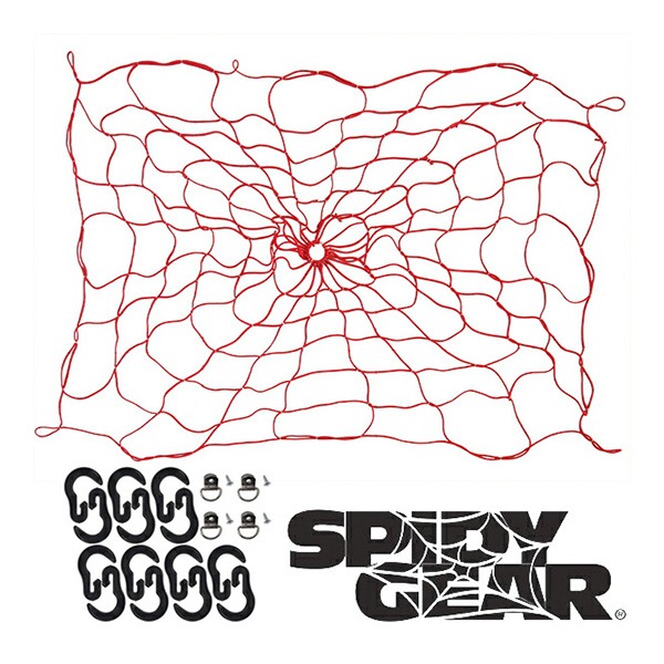【CoverCraft 正規品】 Spidy Gear 汎用 カーゴネット トランクネット ラゲッジネット スパイダーネット 荷物固定 荷崩れ防止 フック付 Lサイズ 84×60インチ レッド ピックアップ トラック 荷台 ベッド カバークラフト 