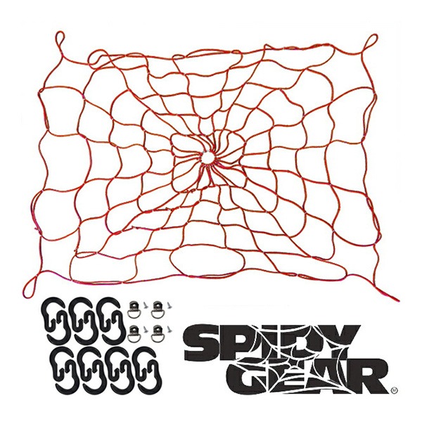 【CoverCraft 正規品】 Spidy Gear 汎用 カーゴネット ランクネット ラゲッジネット スパイダーネット 荷物固定 荷崩れ防止 フック付 Sサイズ 60×48インチ レッドピックアップ トラック 荷台 ベッド カバークラフト 