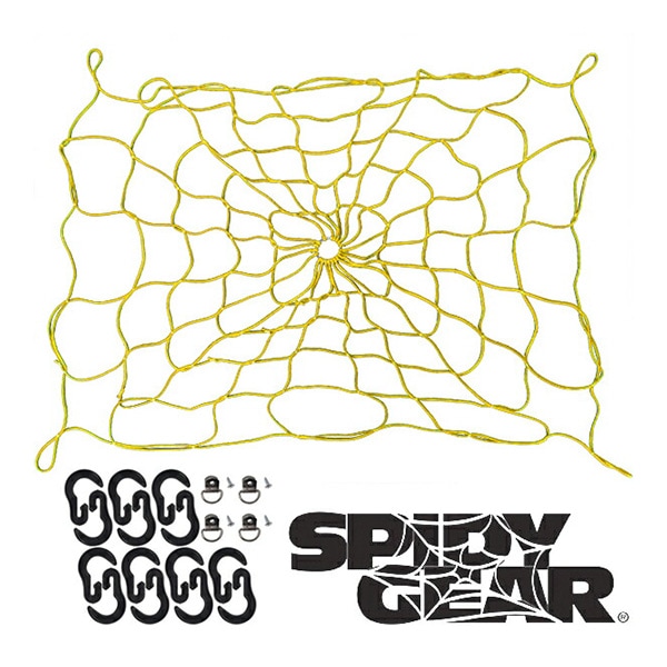 【CoverCraft 正規品】 Spidy Gear 汎用 カーゴネット トランクネット ラゲッジネット スパイダーネット 荷物固定 荷崩れ防止 フック付 Sサイズ 60×48インチ イエロー ピックアップ トラック 荷台 ベッド カバークラフト 