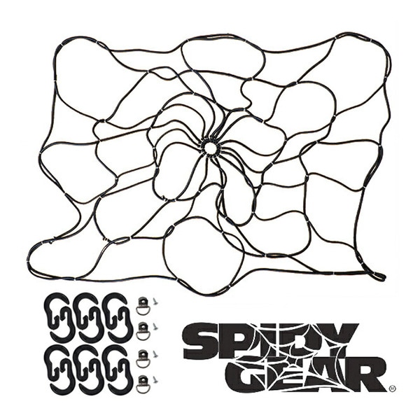 【CoverCraft 正規品】 Spidy Gear 汎用 カーゴネット ルーフキャリアネット ラゲッジウェブ スパイダーネット 荷物固定 荷崩れ防止 フック付 Sサイズ 40×30インチ ブラック カバークラフト 