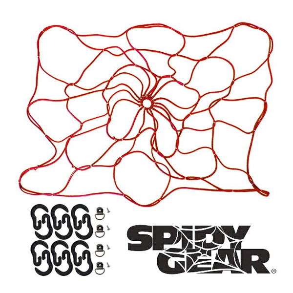 【CoverCraft 正規品】 Spidy Gear 汎用 カーゴネット ルーフキャリアネット ラゲッジウェブ スパイダーネット 荷物固定 荷崩れ防止 フック付 Sサイズ 40×30インチ レッド カバークラフト 