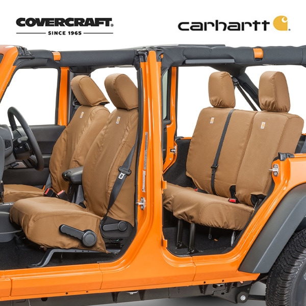 COVERCRAFT カバークラフト シートカバー/Carhartt ブラウン 1st&2ndシートセット 2007y ジープ JK ラングラー アンリミテッド 4ドア