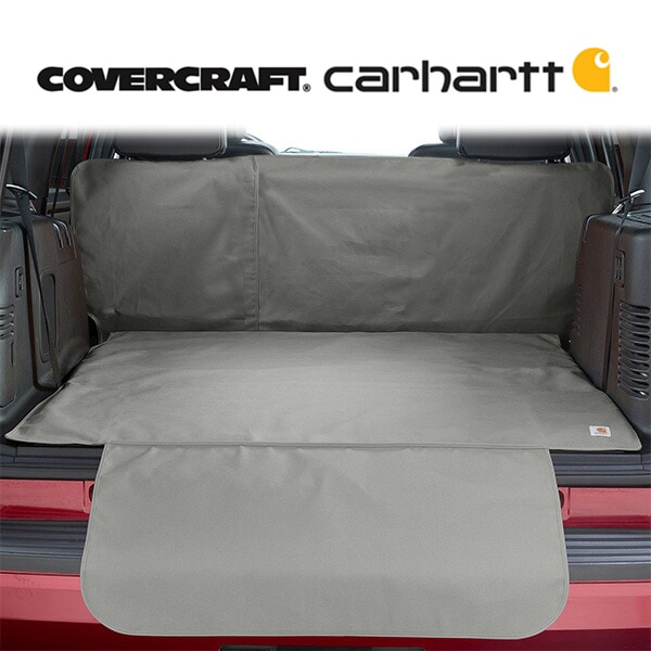 【CoverCraft 正規品】 リア カーゴマット ラゲッジマット カーゴライナー トランクマット シートバックプロテクター 後部座席背面カバー付 Carhartt カーハートグラベル ジープ JK ラングラー アンリミテッド 4ドア カバークラフト