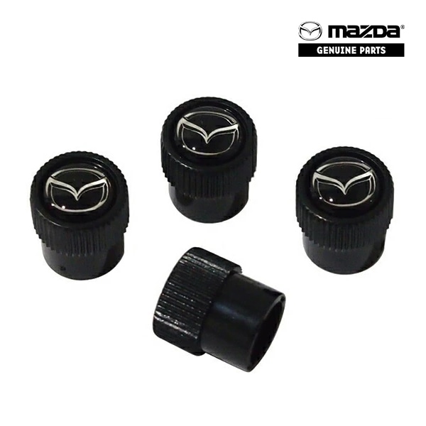 USマツダ純正 エアバルブキャップ（ブラック/マツダロゴ） MAZDA2 MAZDA3 MAZDA6 CX-3 CX-30 CX-5 CX-8 MX-30 ロードスター RX-8