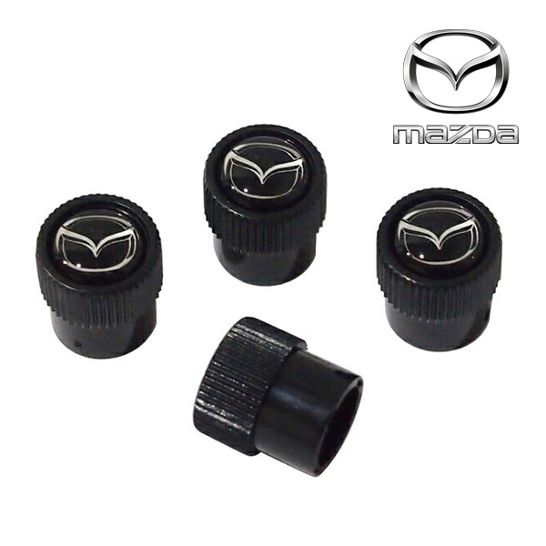 USマツダ純正 エアバルブキャップ（ブラック/マツダロゴ） MAZDA2 MAZDA3 MAZDA6 CX-3 CX-30 CX-5 CX-8 MX-30 ロードスター RX-8