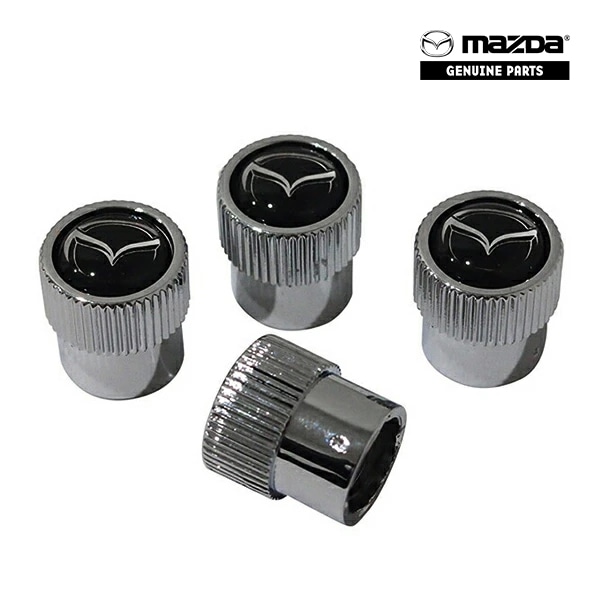 USマツダ純正 エアバルブキャップ（クローム/マツダロゴ） MAZDA2 MAZDA3 MAZDA6 CX-3 CX-30 CX-5 CX-8 MX-30 ロードスター RX-8