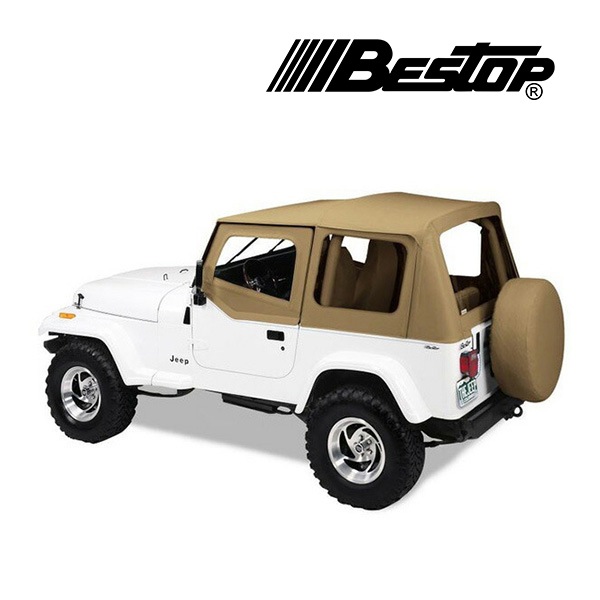 【BESTOP 正規品】ジープ JEEP 88-95y YJ ラングラー Replace-A-Top OEM交換用 ソフトトップ 幌 クリアウィンドウ付ドアスキン付 スパイス 5112037 べストップ