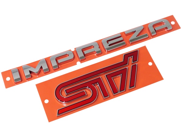 USスバル純正 SUBARU インプレッサ GE系 GH系 平成19年3月-平成23年11月 インプレッサ WRX STI GR系 GV系 平成19年10-平成26年7月 リアエンブレム IMPREZA+STIロゴ 両面テープ リアゲート テールゲート トランクエンブレム トランクリッド US仕様 北米仕様 USDM