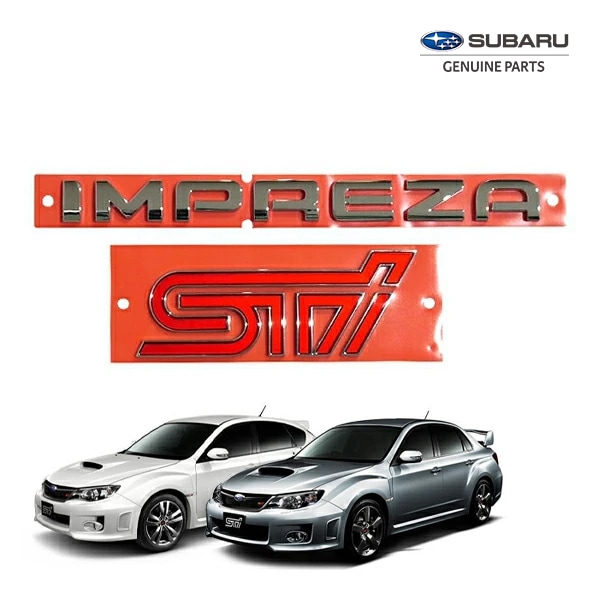 USスバル純正 SUBARU インプレッサ GE系 GH系 平成19年3月-平成23年11月 インプレッサ WRX STI GR系 GV系 平成19年10-平成26年7月 リアエンブレム IMPREZA+STIロゴ 両面テープ リアゲート テールゲート トランクエンブレム トランクリッド US仕様 北米仕様 USDM