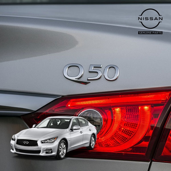 インフィニティ純正 日産 スカイライン セダン V37型 INFINITI Q50 リアエンブレム トランクリッド エンブレム Q50ロゴ 84890-6HE0A US仕様 北米仕様 USDM 輸出仕様 逆輸入