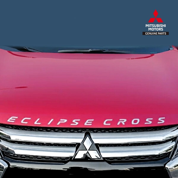 US三菱純正 MITSUBISHI エクリプスクロス GK1W 平成30年3月-現行 ボンネットエンブレム ECLIPSE CROSSロゴ クローム 両面テープ フロントエンブレム フードバッジ フードエンブレム US仕様 北米仕様 USDM