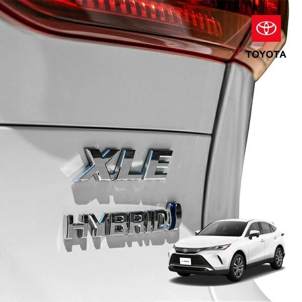 USトヨタ純正 HYBRID ロゴ リアゲートエンブレム TOYOTA ハリアー 80系 MXU80/MXU85 | VENZA ヴェンザ
