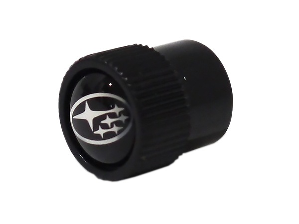 USスバル純正 エアバルブキャップ スタークラスターロゴ ブラック レガシィ|インプレッサ|WRX STI|レヴォーグ|フォレスター|XV|BRZ