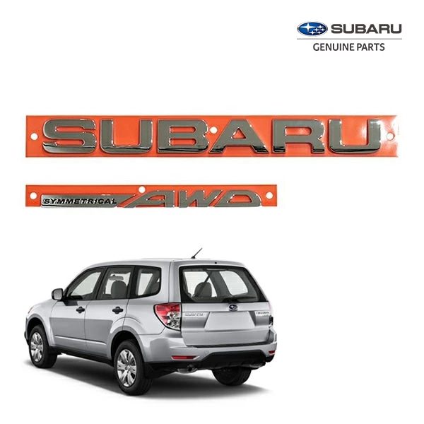 USスバル純正 SUBARU フォレスター SH系 平成19年12月-平成24年11月 汎用 リアエンブレム SUBARU+SYMMETRICAL AWDロゴ 両面テープ リアゲート テールゲート US仕様 北米仕様 USDM