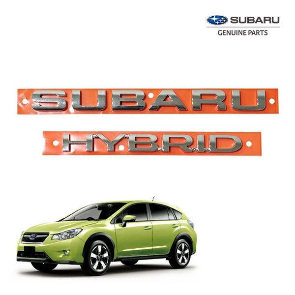 USスバル純正 SUBARU XVハイブリッド GP系 平成25年6月-平成29年4月 汎用 リアエンブレム SUBARU+HYBRIDロゴ 両面テープ リアゲート テールゲート US仕様 北米仕様 USDM