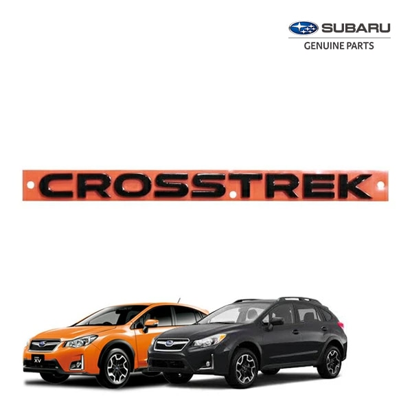 USスバル純正 SUBARU XV GP系 平成24年10月-平成29年4月 GT系 平成29年5月-令和5年4月 汎用 リアエンブレム CROSSTREKロゴ グロスブラック 艶ありブラック 両面テープ リアゲート テールゲート US仕様 北米仕様 USDM