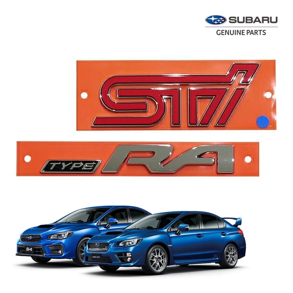 USスバル純正 SUBARU WRX STI VA系 平成26年8月-令和2年4月 WRX S4 VA系 平成26年8月-令和3年3月 リアエンブレム STI+TYPE RAロゴ 限定車 両面テープ トランクエンブレム トランクリッド US仕様 北米仕様 USDM