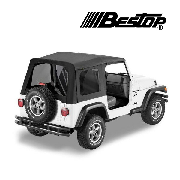 【BESTOP 正規品】ジープ JEEP 97-02y TJ ラングラー 前期 Replace-A-Top OEM交換用 ソフトトップ 幌 スモークウィンドウ付 ブラックデニム 5118015 べストップ