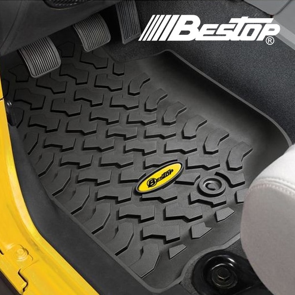 【BESTOP 正規品】ジープ JEEP 07-13y JK ラングラー 左ハンドル用 オールウェザー ラバーマット ラバーフロアマット フロント用 左右 2枚セット ブラック 5150001 べストップ