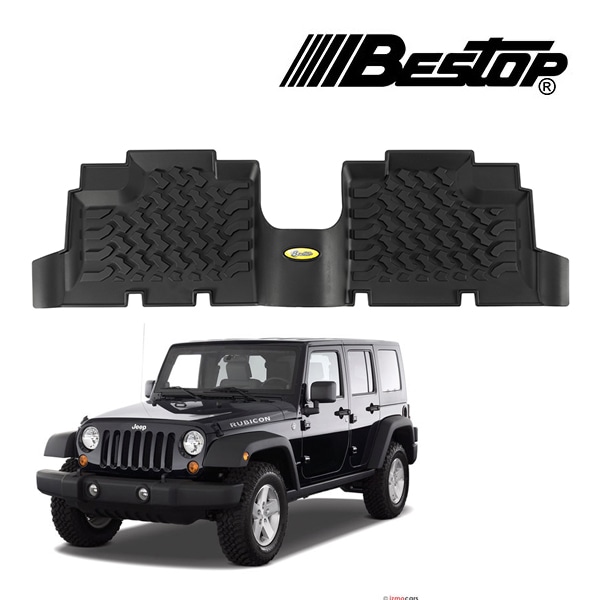 【BESTOP 正規品】ジープ JEEP JK ラングラー 4ドア オールウェザー ラバーマット ラバーフロアマット リア用 ブラック 5150401 ベストップ