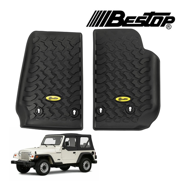 【BESTOP 正規品】ジープ JEEP 97-06y TJ ラングラー 左ハンドル用 オールウェザー ラバーマット ラバーフロアマット フロント 2枚セット ブラック 5150901 ベストップ