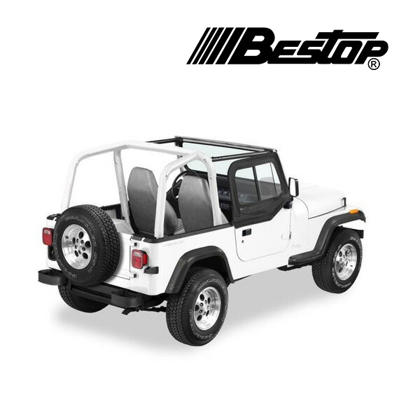 【BESTOP 正規品】ジープ JEEP 88-95y YJ ラングラー スチールハーフドア車用 アッパー ドアスライダー シングルスライドウィンドウ付 片側 1枚 ブラックデニム 5178615 べストップ