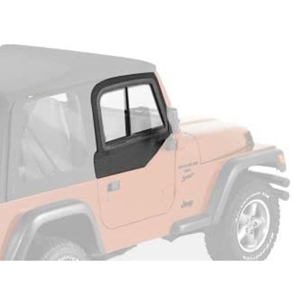 【BESTOP 正規品】ジープ JEEP 97-06y TJ ラングラー スチールハーフドア車用 アッパー ドアスライダー デュアルスライディングウィンドウ付 片側 1枚 ブラックデニム 5178715 べストップ