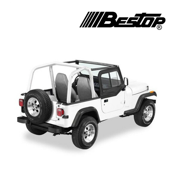 【BESTOP 正規品】ジープ JEEP 97-06y TJ ラングラー スチールハーフドア車用 アッパー ドアスライダー デュアルスライディングウィンドウ付 片側 1枚 ブラックデニム 5178715 べストップ