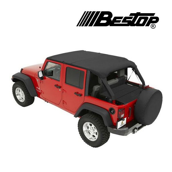 【BESTOP 正規品】ジープ JEEP 07-09y JK ラングラー 4ドア Safari Style ヘッダービキニトップ ブラックダイヤモンド 5258135 べストップ