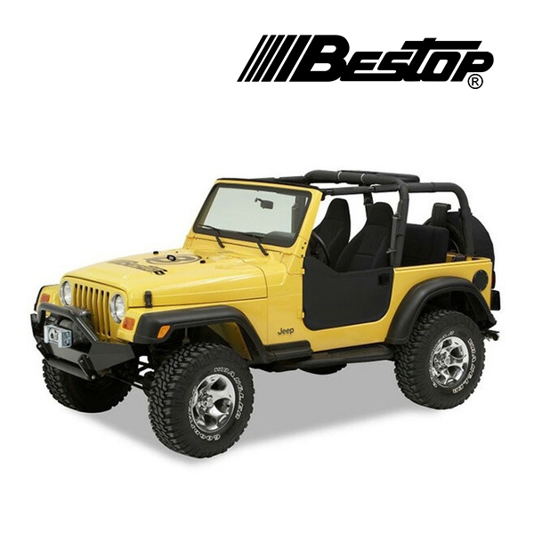 【BESTOP 正規品】ジープ JEEP 97-06y TJ ラングラー ロア ファブリック ハーフドア 左右 2枚セット ブラックデニム 5303915 べストップ