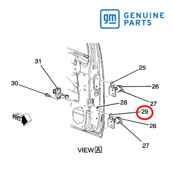 GM純正 リアドア ヒンジ ロアー 右側 助手席側 RH 25996983 06-10y ハマー H3