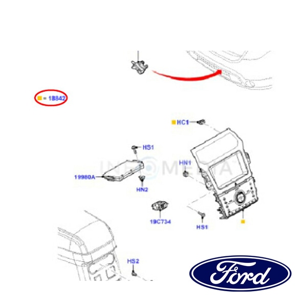 フォード純正 エアコンコントロールパネル A/C スイッチ EB5Z18842HA 11-15y エクスプローラー