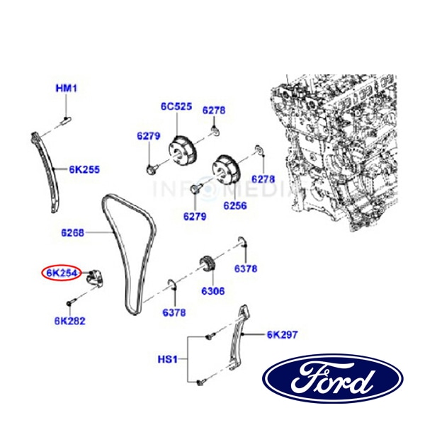 フォード純正 タイミング チェーン テンショナー GB5Z6K254A 11-15y,16y- エクスプローラー